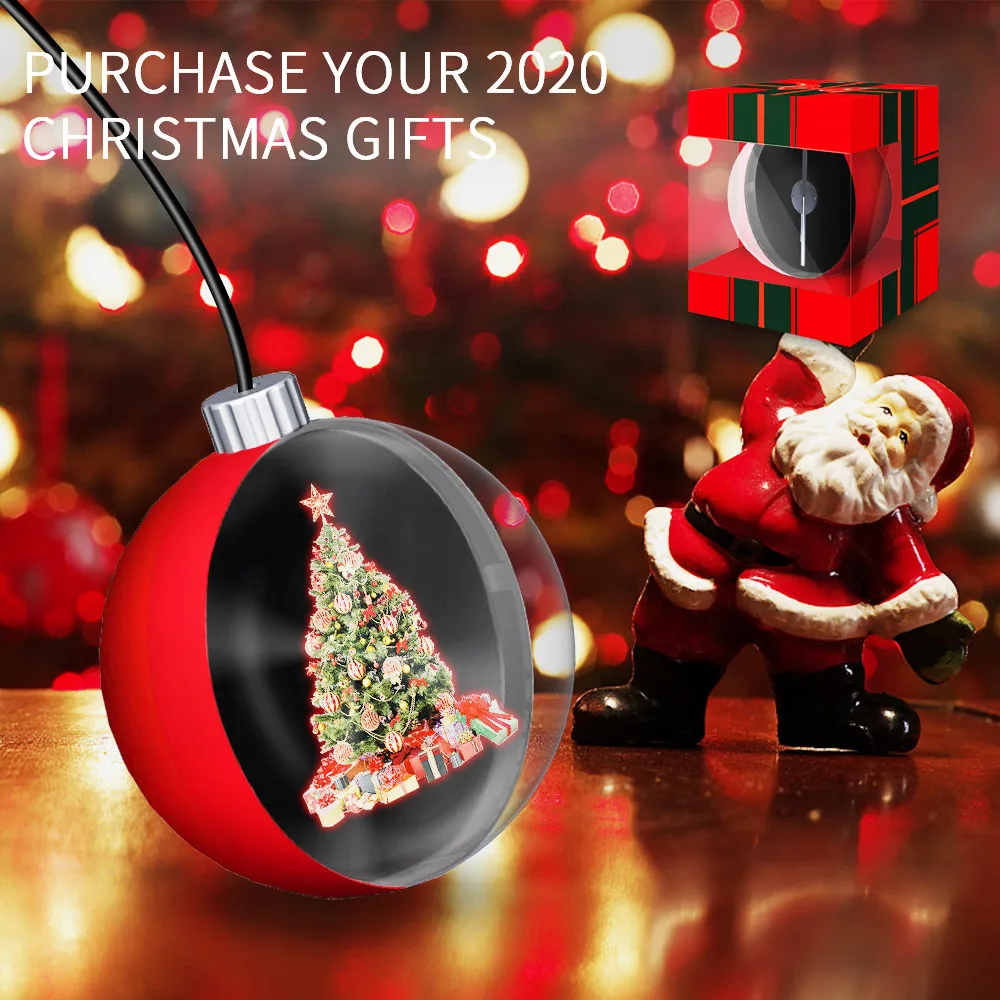 bolas de arvore de natal 3d holograma publicidade bola de natal 12cm ornamentos decoracao led projecao fa natal bolas 2023 01