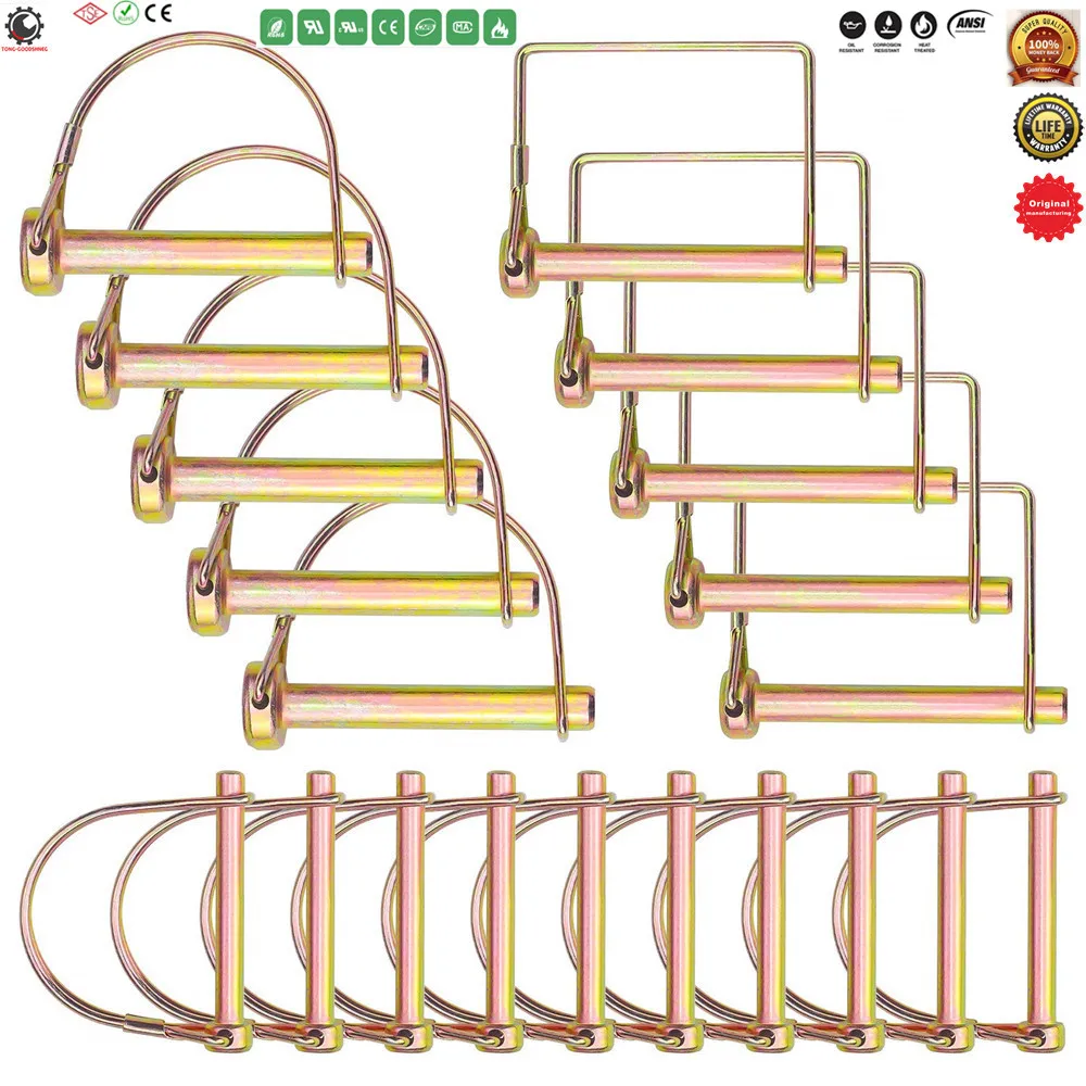 

Shaft Locking Pin Safety Coupler Pin 1/4 inch,5/16 inch,3/8 inch Diameter Square and Arch for Farm Trailers Wagons Lawn Garden