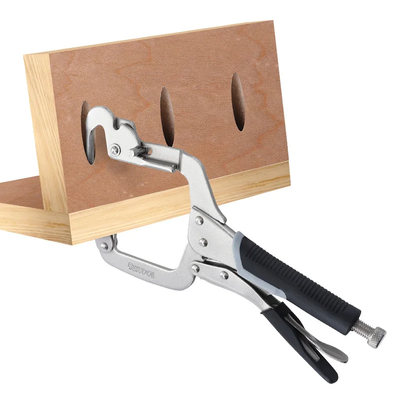 

12 Inch Pocket Hole C Clamp 50-75mm/65-125mm 2 In 1 Adjustable Jaw Vise Grip Oblique Hole Locking Pliers for Woodworking Tools