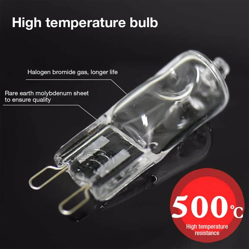 Lampe de four halogène G9, haute température, degré, lampe de four durable, 500 ℃, lampe d'injecteur de boîte à vapeur, ampoule d'éclairage de four, 40W, 1 pièce, 2 pièces