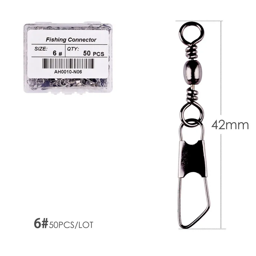 50 Teile/schachtel Messing Barrel Angeln Wirbel Solide Ringe Angeln Pin Linie Stecker Angelhaken mit Verriegelung Snap Wirbel Tackle-Tool