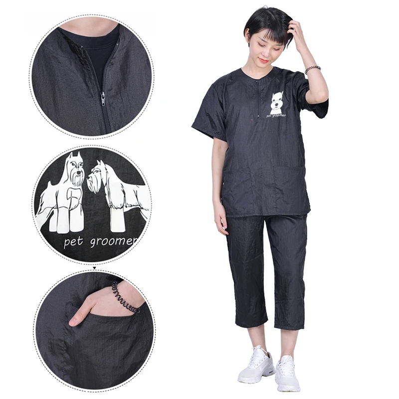 Pet Shop Groomer Uniform Suit Waterproof Breathable Soft Beautician Overalls Set Custom LOGO Men And Women S/M/L/XL/3XL G0204