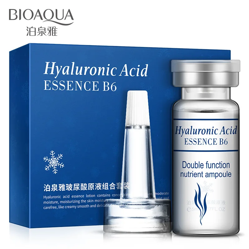 BIOAQUA Hyaluronic Acid Extract Hydrating Moisturizing Shrink Hair Firming Facial Essence 10PCS/Set