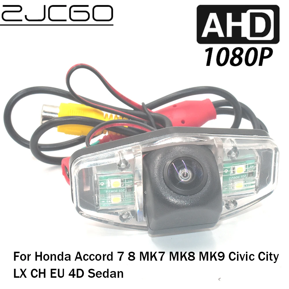 

ZJCGO Car Rear View Reverse Backup Parking AHD 1080P Camera for Honda Accord 7 8 MK7 MK8 MK9 Civic City LX CH EU 4D Sedan