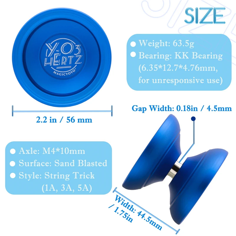 MAGICYOYO New Arrival Y03 Hertz Professional and Unresponsive YoYo Aluminum Yo Yo for Advanced Player