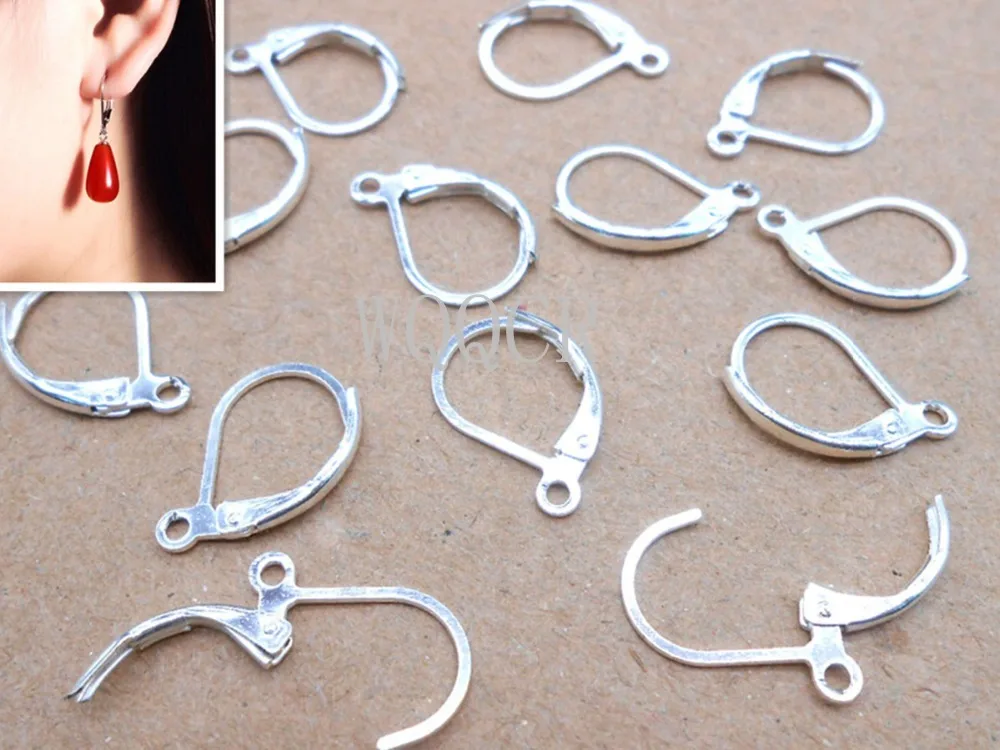 

50PC production jewelry accessories earrings found silver DIY earrings accessories round ear ear hook ear buckle manual ear clip