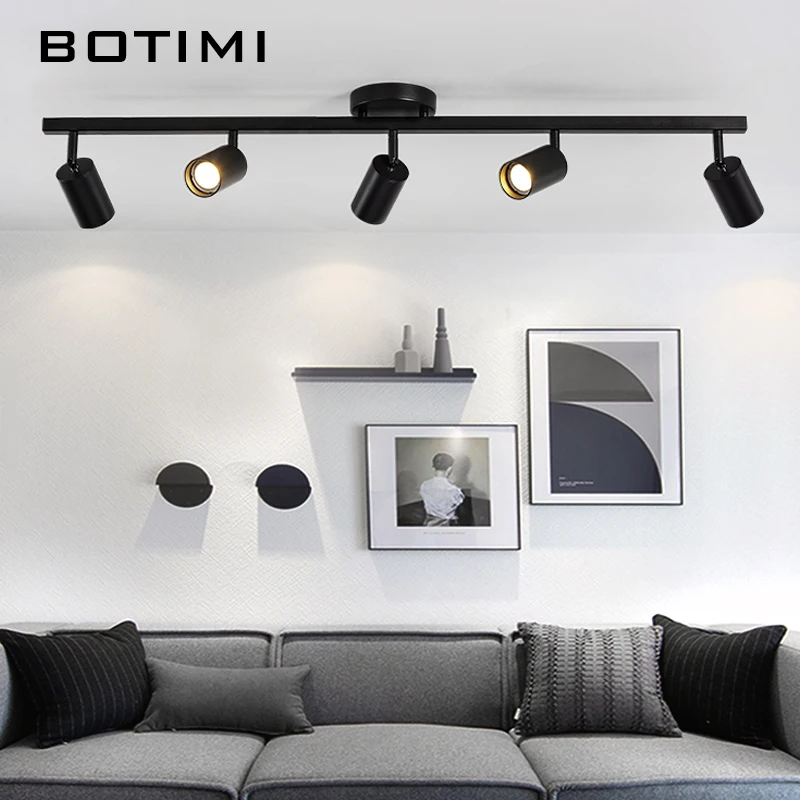 Imagem -02 - Modernas Luzes de Teto Led com Pista para Sala de Estar Iluminação Interior Superfície Ajustável Montada Preto e Branco 220v