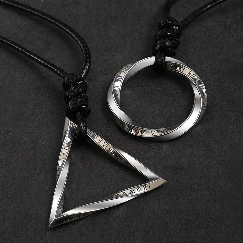 Time cycle ins fashion men's and women's pendant Mobius sterling Silver Necklace