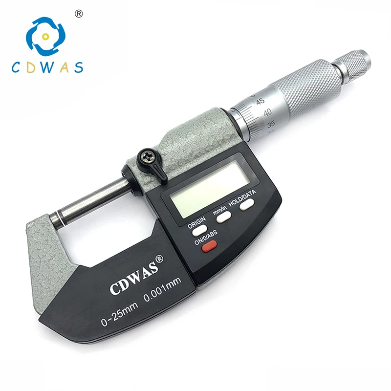 0-25 mm Electronic Outside Micrometers 0.001mm with Extra Large LCD Screen Digital Micrometer Electronic Digital Measure Tools