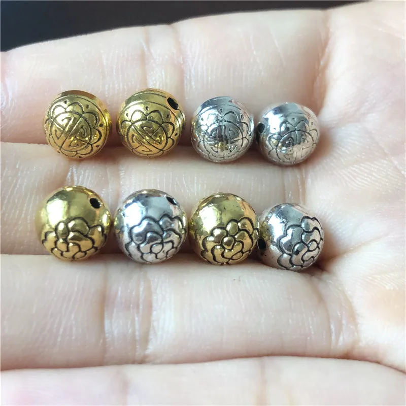 15pcs 8mm lotus muddy round perforated beads for jewelry making DIY handmade rosary bracelet necklace accessories
