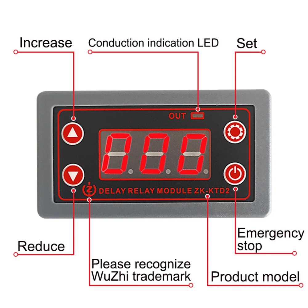 DC 5-30V LED Digital Timer Delay Relay Module Trigger Cycle Timer Delay Switch Anti-overshoot Timing Control Board 5V 12V 24V