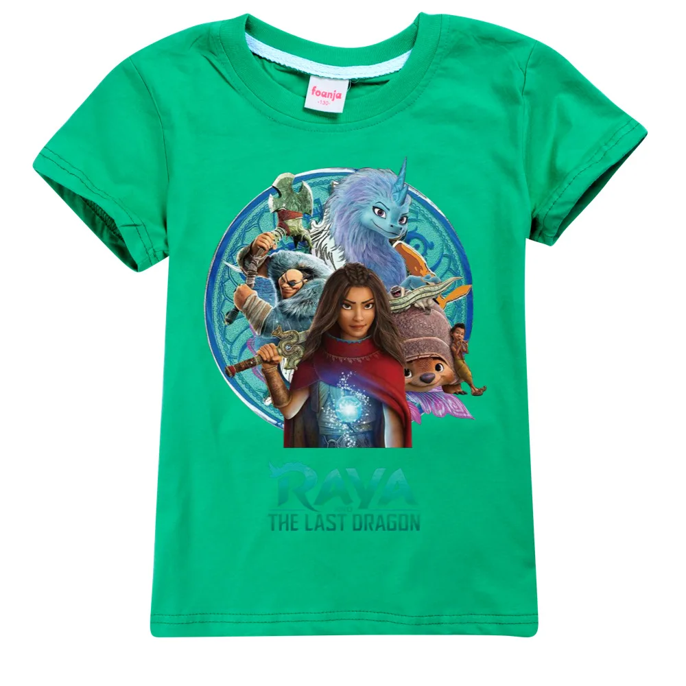 Ropa para niños, camiseta de Raya y el último Dragón, Tops de dibujos animados, camisetas de algodón, ropa de verano, camiseta de manga corta, atuendo para niños