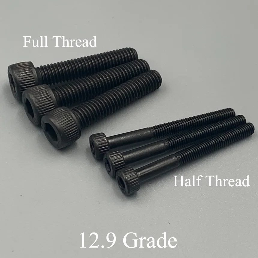 Tornillo Hexagonal de acero al carbono de grado 100, rosca media completa, Copa DIN912, Perno de cabeza Allen, M3 x 75mm, 80mm, 85mm, 90mm, 95mm, 12,9mm