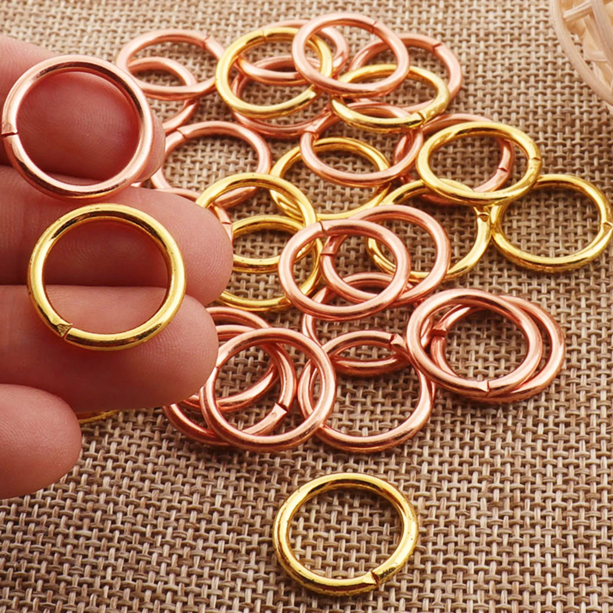 

80 pcs Rose Gold/Gold O rings Buckles Choker Belt Collar Zipper Chain Choker Leather Belt Clasp Harness Handbag Key Chains-1/2"