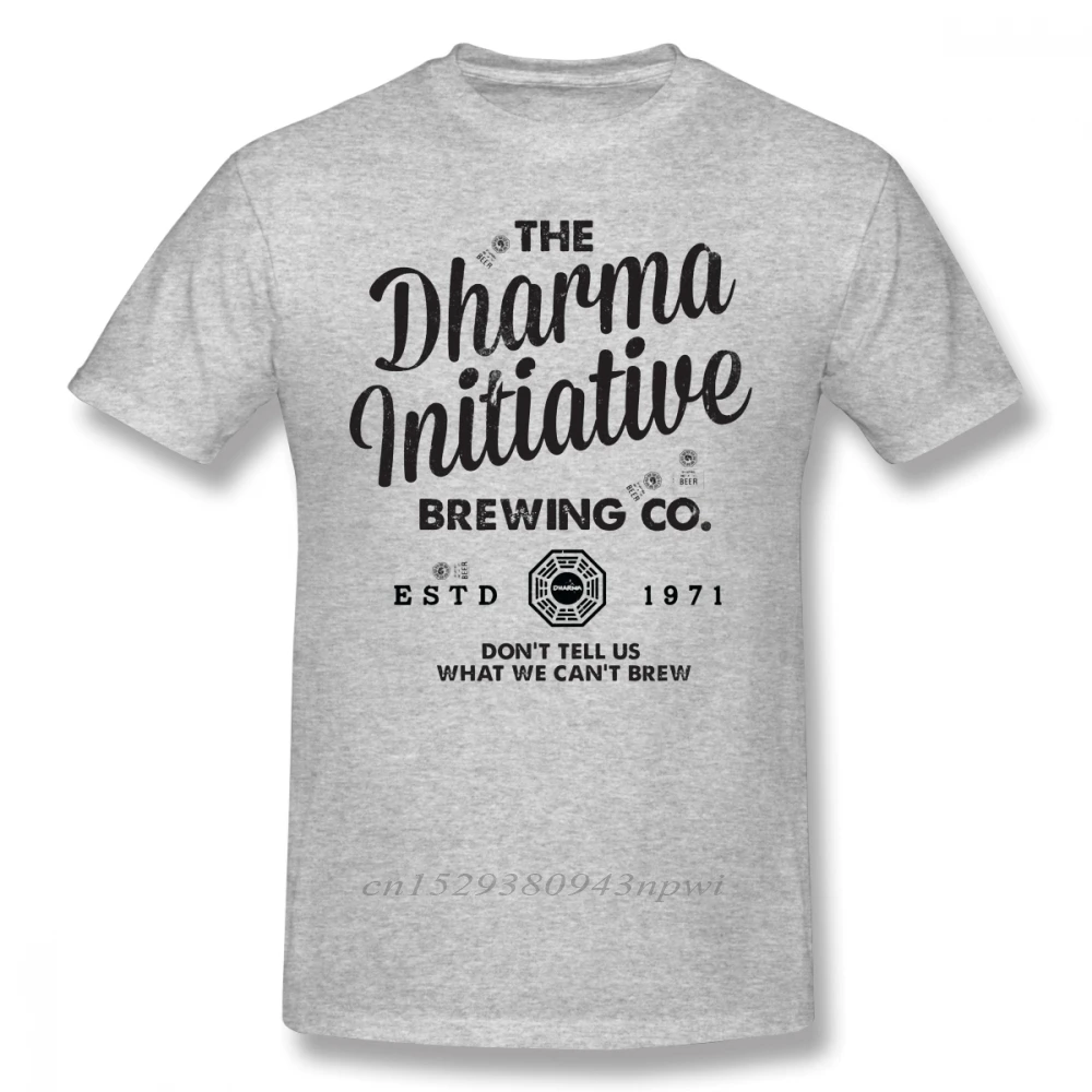 Dharma T Shirt LOST Dharma Initiative Brewing Company T-Shirt Streetwear Short Sleeve Tee Shirt Fun Plus size  Cotton Tshirt