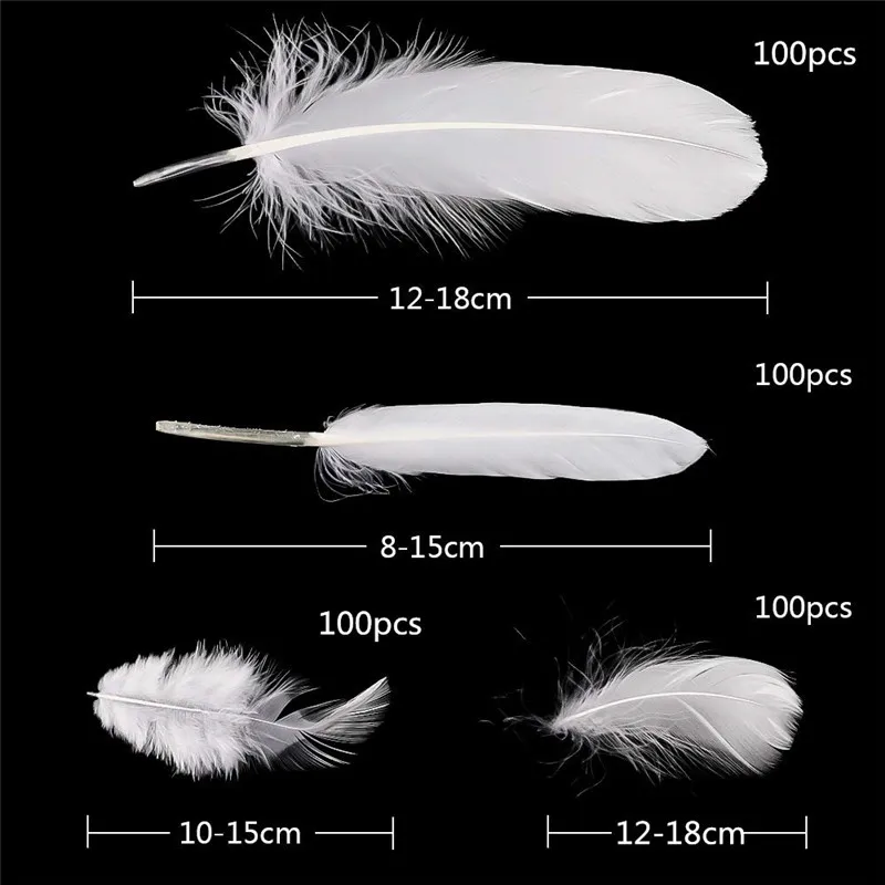 100 قطعة/الوحدة دفعة مختلطة الأبيض أوزة/تركيا بطة الريش للحرف اليدوية غطاء الرأس ديكور مجوهرات الزفاف بلوم الغريبة اكسسوارات