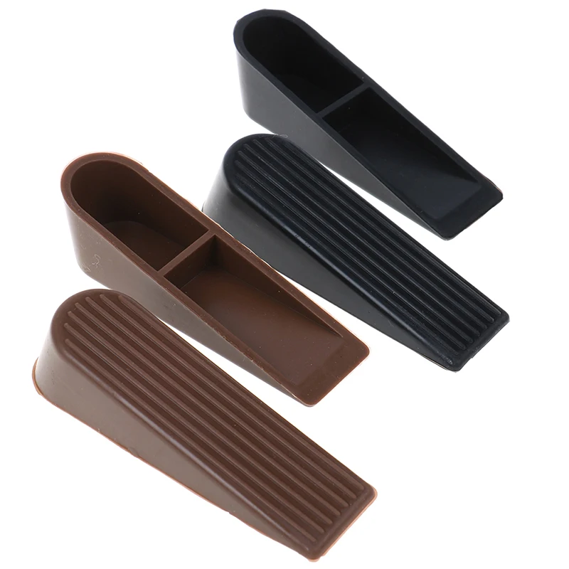 1PCS Door Wedge Shaped Plastic Door Stops Non-Slip Black Door Buffers For Office Home Baby Safe Floor Door Stopper