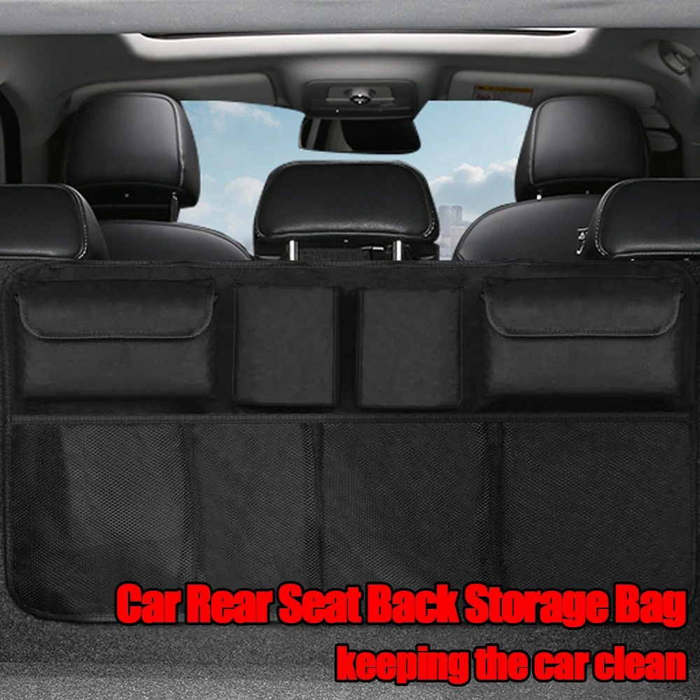 Car Trunk Organizer Car Rear Seat Back Storage Bag Adjustable Backseat Storage Bags Multi-use Oxford Auto Seat Back Organizers