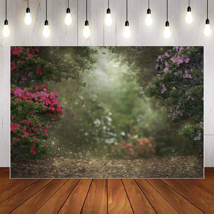 

Avezano Spring Natural Scenery Backdrop for Photography Jungle Forest Flowers Princess Birthday Portrait Photo Background Props