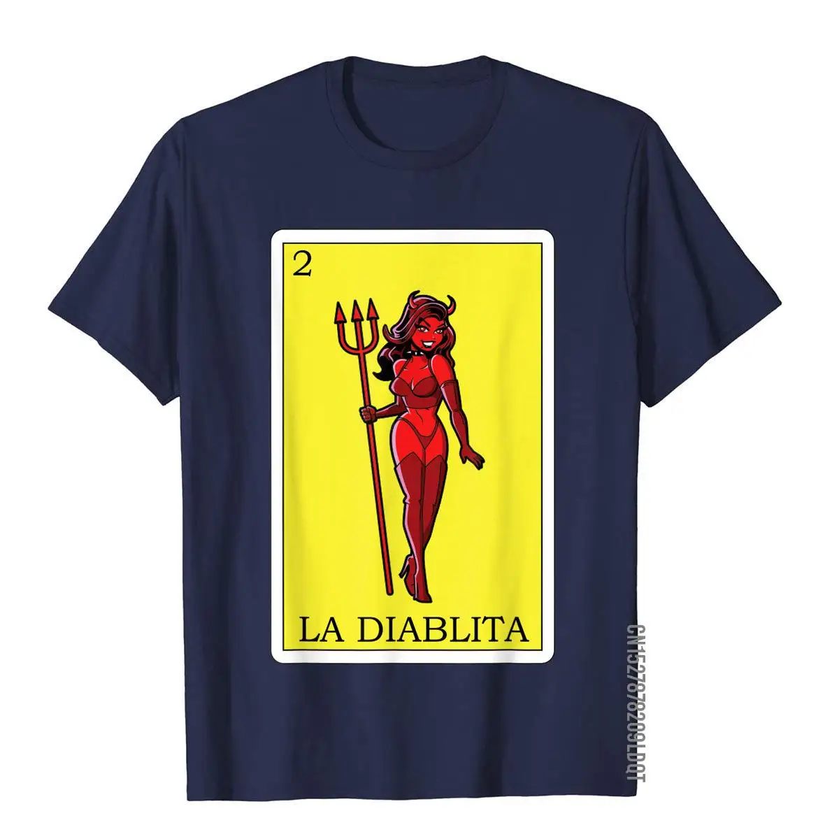 La Diablita Lottery Gift - Mexican Lottery La Diablita T-Shirt Cotton Family Tops Tees Fashionable Men\'s T Shirts Summer