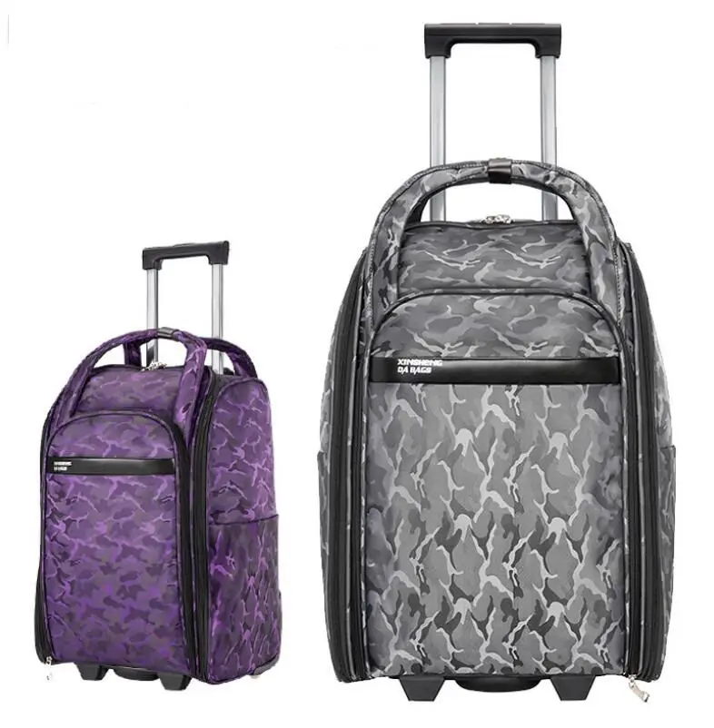 Women travel luggage bag with wheels Wheeled bag for travel trolley bag Oxford large capacity 20 InchTravel Rolling Suitcase Bag