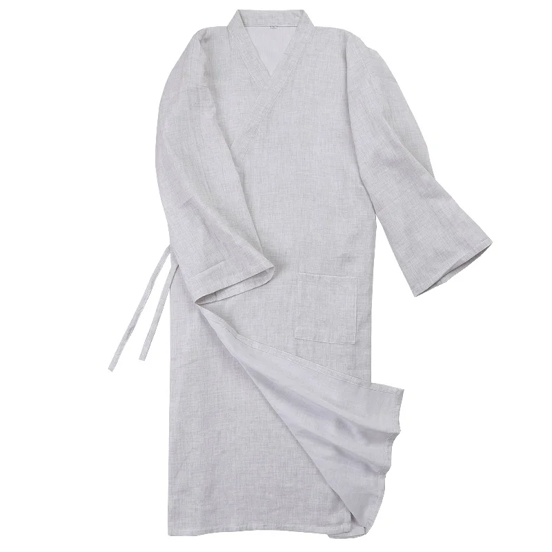 Japanese Traditional Retro Style Summer Robe Pajamas Soft Loose Cotton Man Bathrobe Kimono Hanfu Home Clothes Sleep Lounge Wear