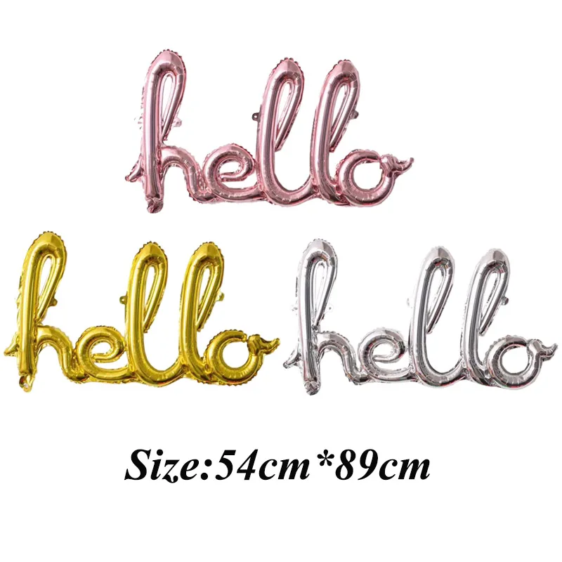 1set 16inch Number foil balloon Conjoined letters hello 30 40 50 Rose gold silver color for birthday party decoration balloons