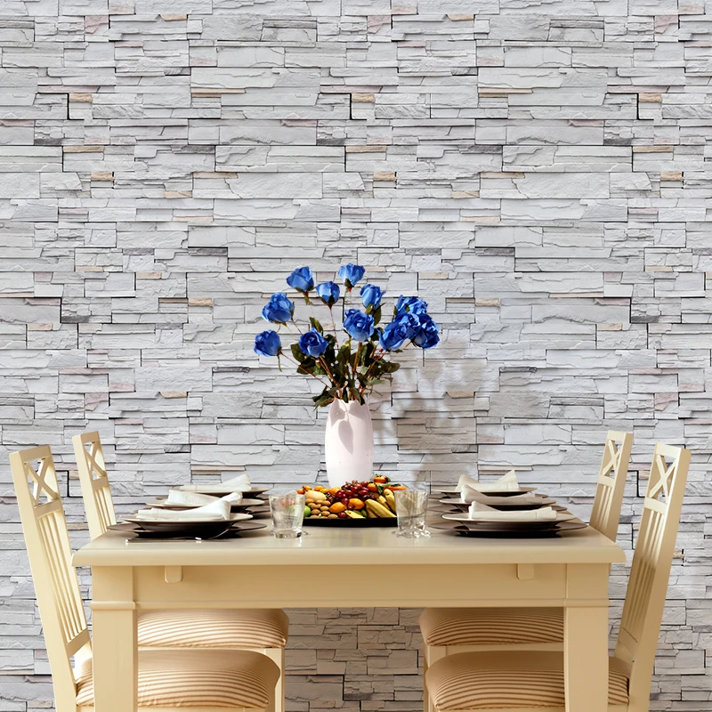 10M/5M 3D PVC home improvement SA-1029 3D PVC wood grain wall tiling brick stone antique effect self-adhesive wallpaper film