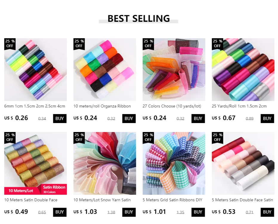 10 Yards solides Ripsband zum Basteln, Hochzeit, Blumen, Nähzubehör, Bastelband für Geschenkverpackungen, DIY-Haar-Accessoires – Detail 2