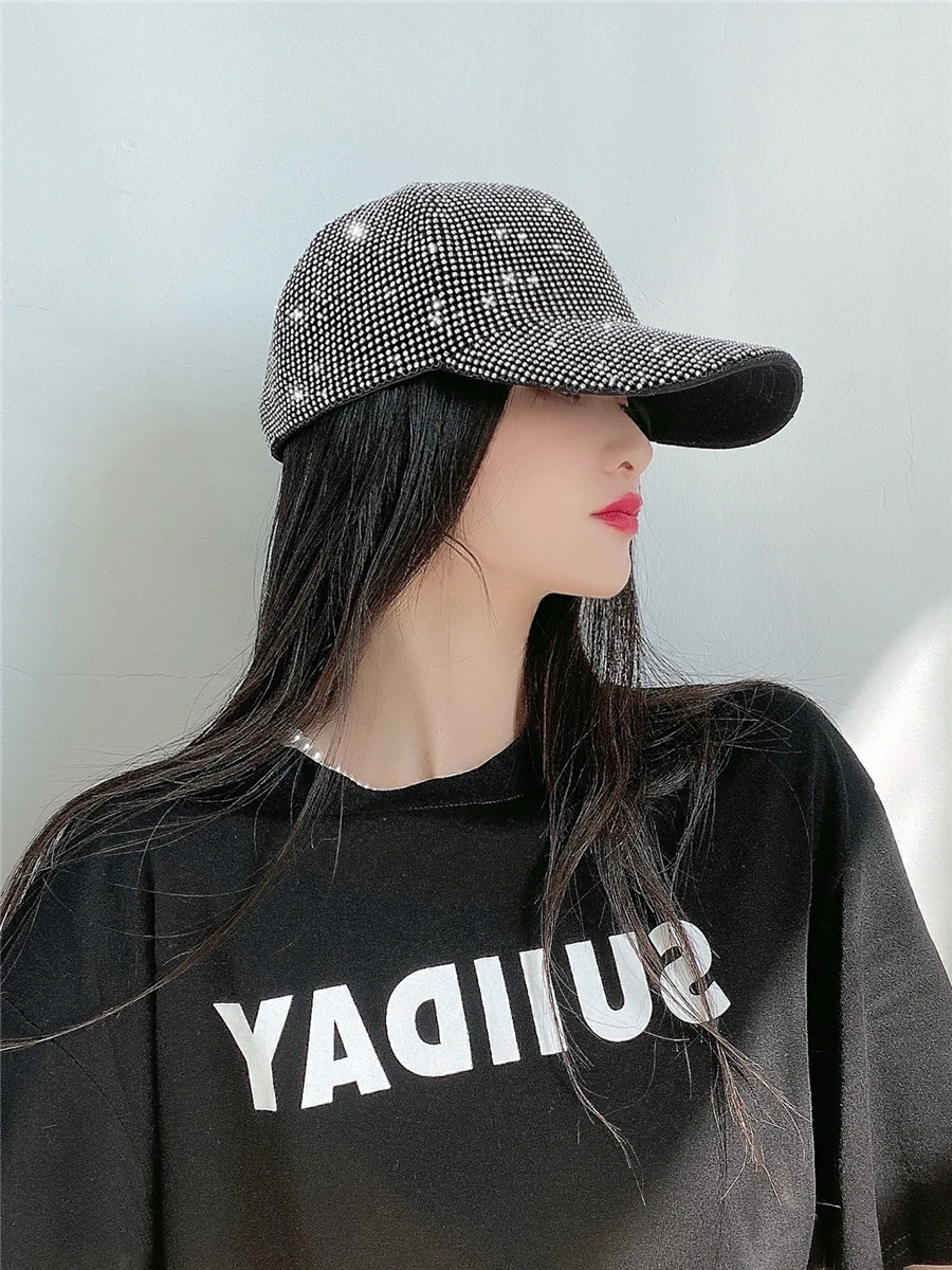 USPOP Women Baseball Cap  New Luxury Full Rhinestone Baseball caps Summer Sun Visor Fashion Sun Hats  Shade