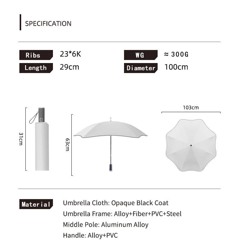 2021 New Automatic Umbrella Windproof Umbrella Rain And Rain SunnyDual-purpose Umbrella Anti-pinching Rounded Corner Umbrella