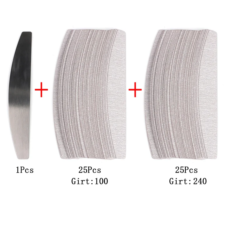 50 Stücke/100 Stücke Grau Abnehmbare Pads Mit Metallgriff Ersatz Schleifpapier Nagelfeile 100/180 Für Maniküre Schwielen entferner Puffer