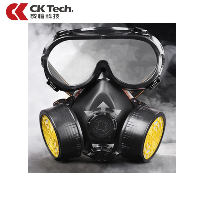 CK Tech. Industrial Half Gas Mask with Anti-splash Glasses for Working Chemical Dust-proof Respirator Mask Eye Respiratory set