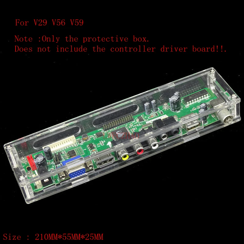 LED LCD Display V29 V56 V59 Controller Driver Board Transparent Plastic Protective Case Box