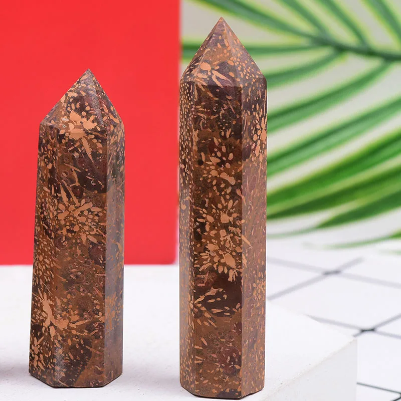 Natural Fireworks Stone Hexagonal Crystal Point High Quality Rock Mineral Specimen 50-80mm Home Decoracion Collection Gifts1PC