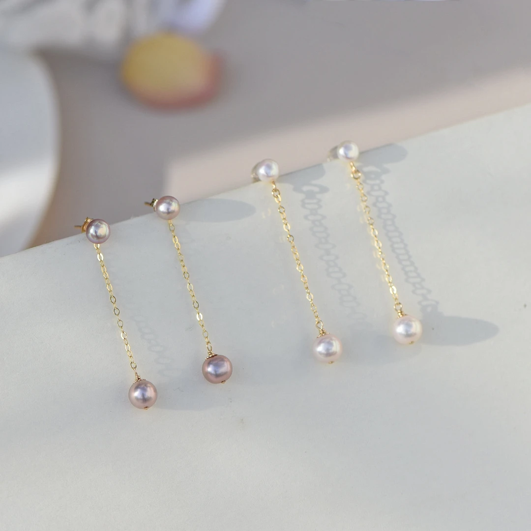 

Lii Ji White Pink Purple Real 925 Sterling Silver Dangle Drop Earring High Luster Women Pearl Jewelry