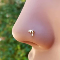 925 Sterling Zilveren Neus Stud Dolfijn Vorm Neus Pin Пирсинг В Нос Lichaam Sieraden 20 Stks/pak
