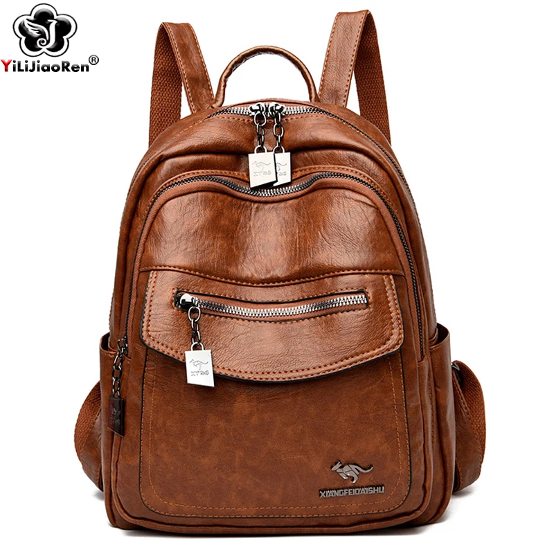 Fashion Women Backpacks Designer Shoulder Bag Soft Leather Backpack Ladies Travel Bag Large School Bags for Teenage Girls