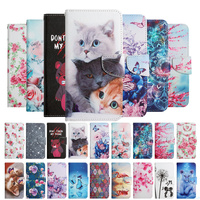 Flip Wallet Leather Case For Redmi Note 5 5A Plus 6 7 7A 8 8A 8T Pro Phone Book Cover Butterfly Flower Cat Flamingo Painted Crad