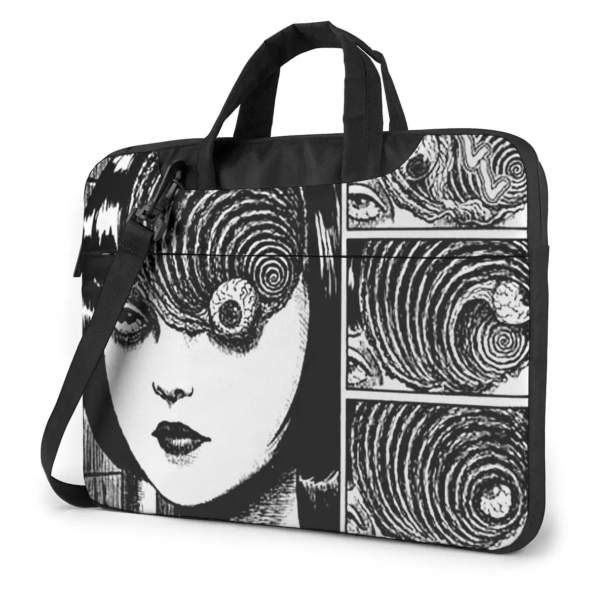 Horror Halloween HoJunji Ito Uzumaki  Laptop Bag Case Protective Vintage Computer Bag Bicycle Crossbody Laptop Pouch