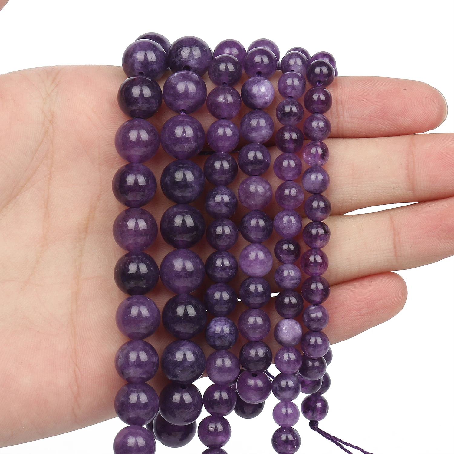 Natural Stone Amethyst Purple Quartz Crystal Beads for Jewelry Making Bracelet Beads Round Loose Necklace DIY Charms 6/8/10mm