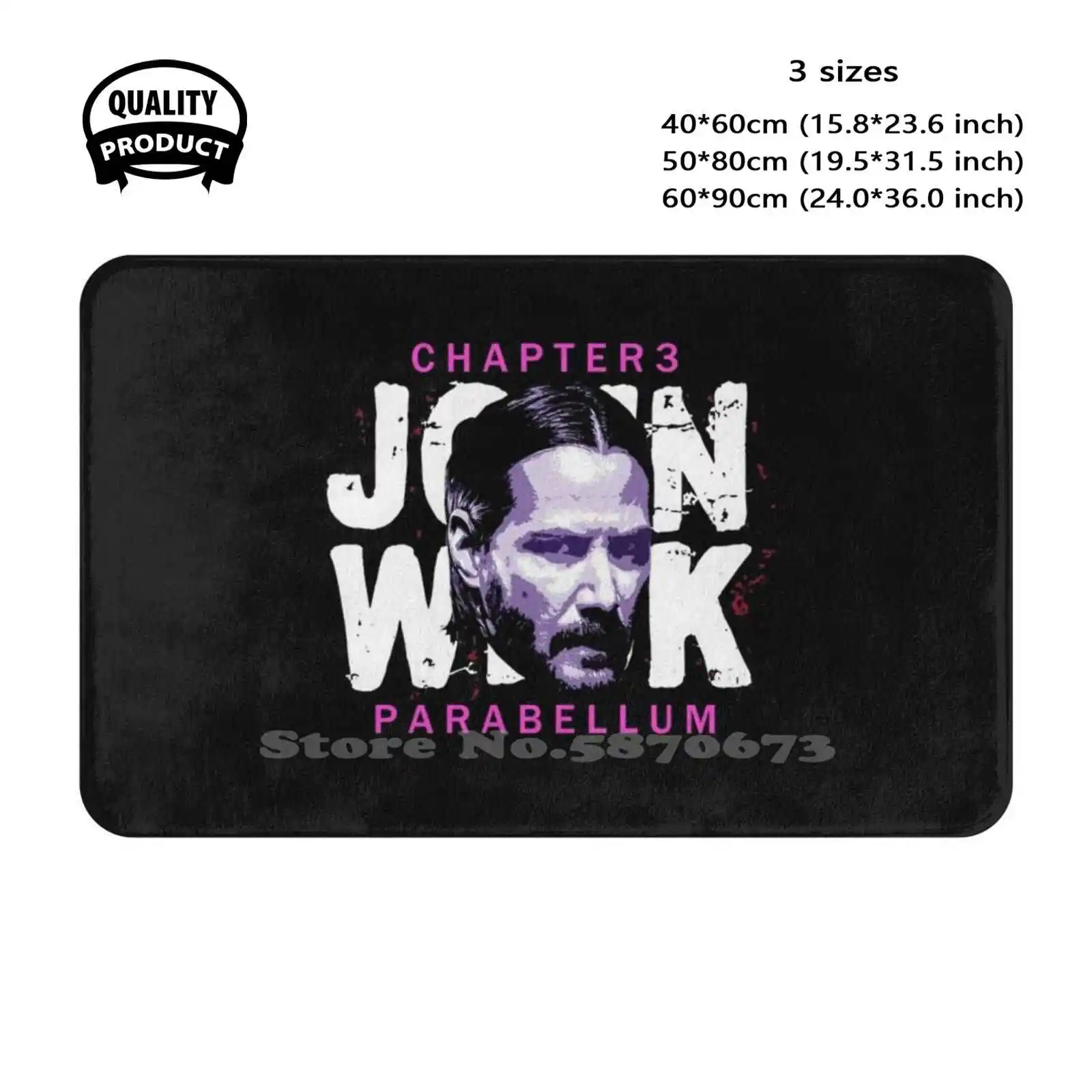 Color Face Chapter Three Soft Cushion Home Carpet Door Mat Car Rug John Wick 3 John Wick Parabellum John Wick Chapter Three