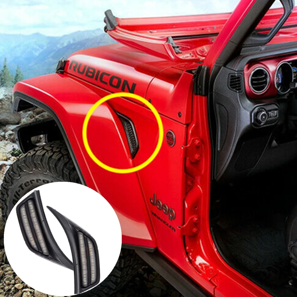 Led Side Lights Car Front Side Marker Turn Signal Lamp For Jeep Wrangler JL 2018 2019