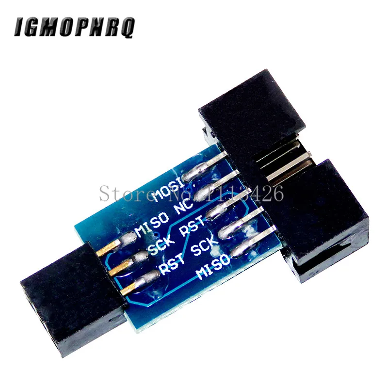 1Set 10Pin To 6 Pin Adapter Board + USBASP USBISP AVR Programmer USB ATMEGA8 ATMEGA128 ATtiny/CAN/PWM 10Pin Wire Module DIY