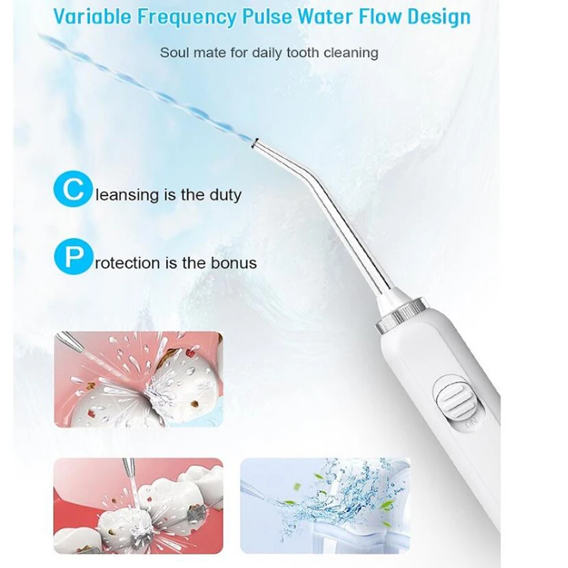 Nước Mới Flosser Sạc Răng Miệng Irrigator 2 Máy Bay Phản Lực Đầu 600Ml Nha Khoa Nước Flosser Với 10 Độ Cho Răng vệ Sinh, làm Quà Tặng