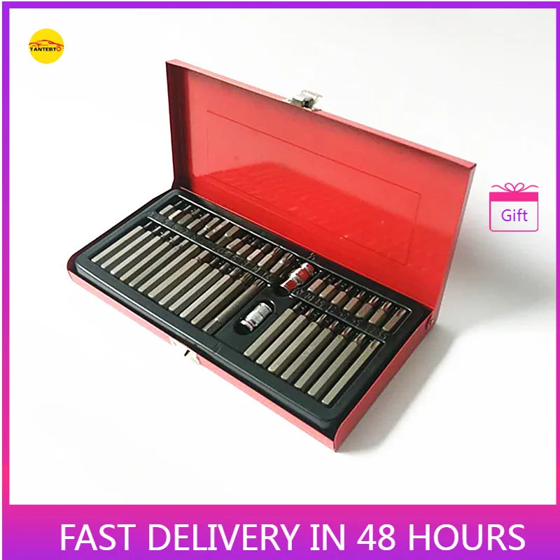 40PCS Star Batch Combination Toolbox Iron Box   Six Square Twelve Angle Flower Type  Head Set