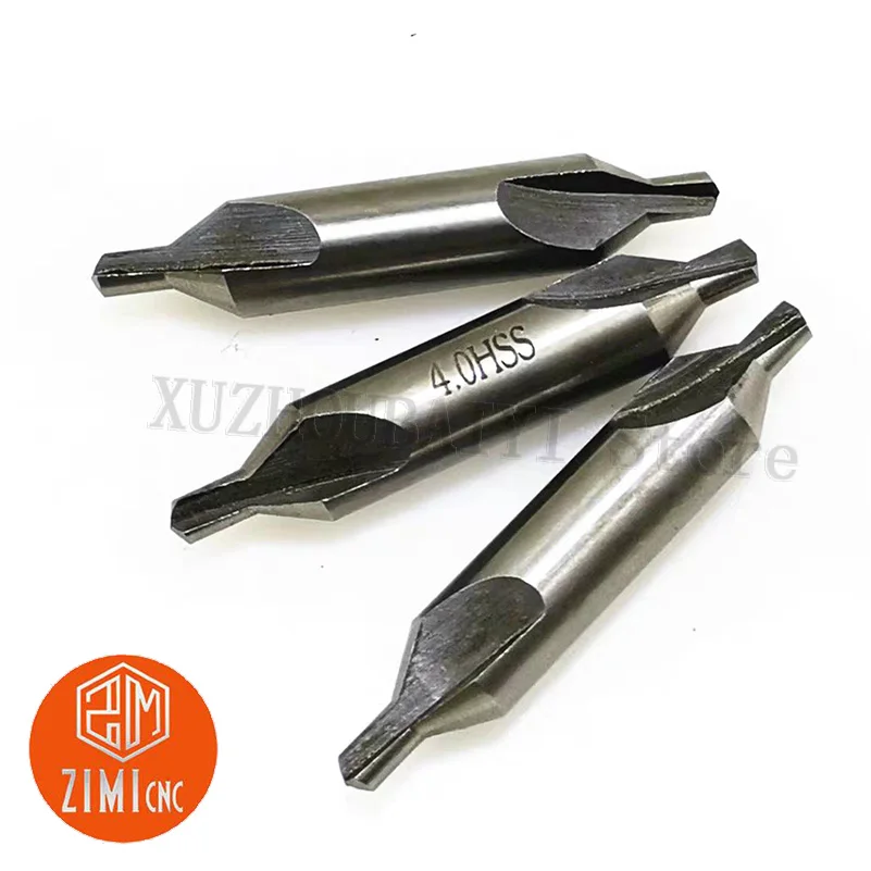 2-5 pièces HSS haute vitesse en acier spirale rainure centre jeu de bits pour tour 60 degrés angle 3/4/5mm