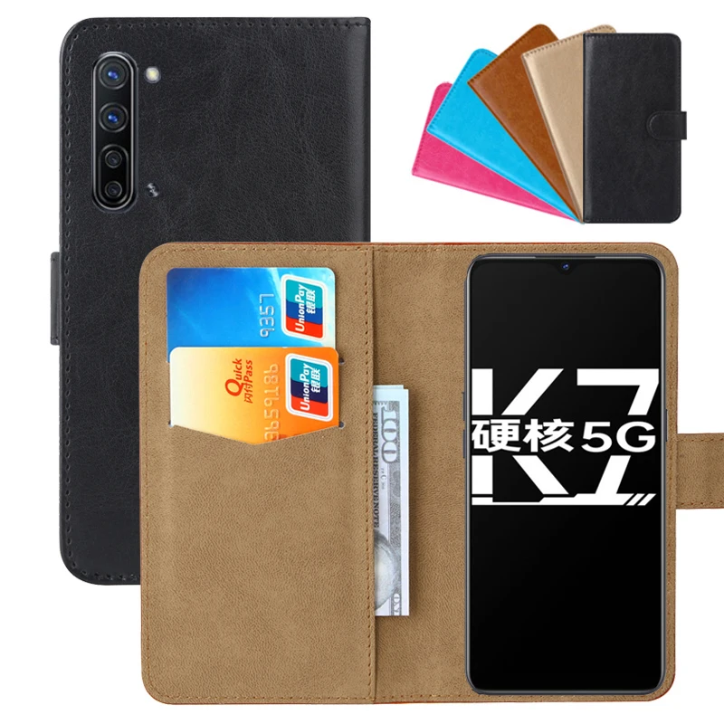 Luxury Wallet Case For OPPO K7 5G PU Leather Retro Flip Cover Magnetic Fashion Cases Strap