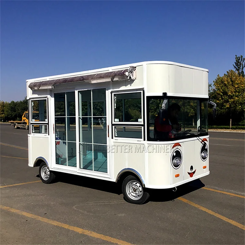Remolque de comida de tamaño personalizado, quiosco, furgoneta de café, carrito eléctrico de comida para perros calientes, cocina para Pizza, camión de comida eléctrico móvil Halal Taco