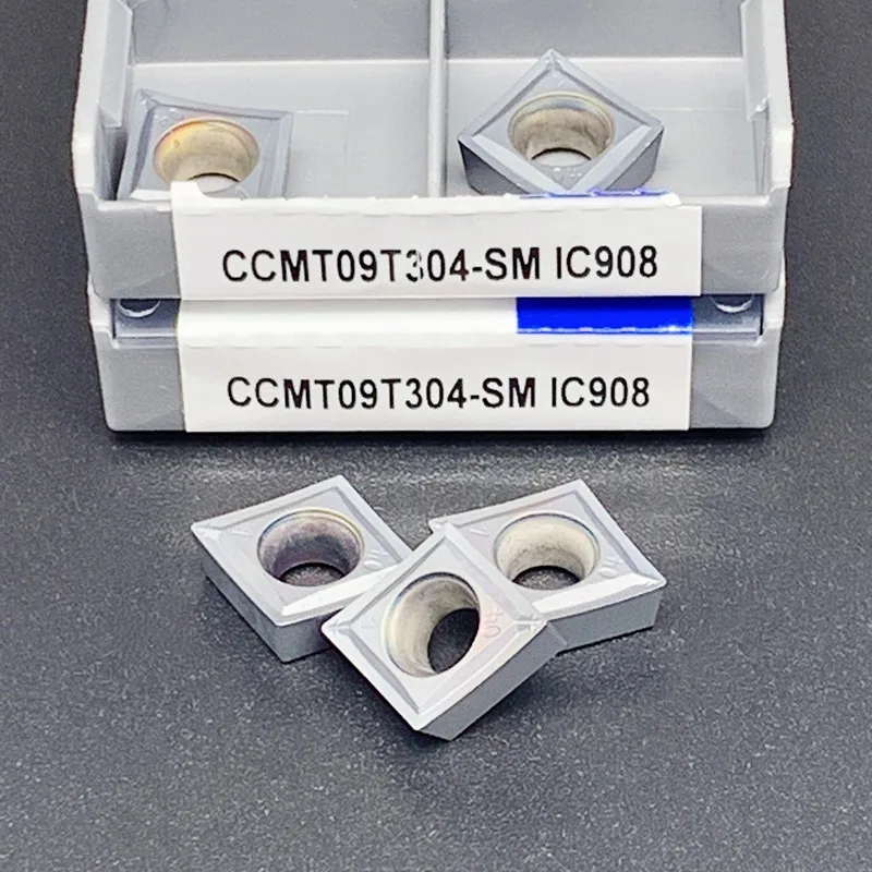 超硬インサートcmt09t304 ccmt09t308 smic907 ic908内部旋盤ツールccmt09t304 09t308 cnc旋盤部品